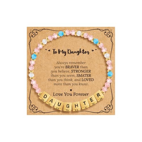 Image of BAYLAY Inspirational Family Lettter Bead Bracelet For Women,Jewelry Gifts For Granddaughter /Daughter /Mom /Sister /Wife /Niece /Aunt /Friend /Nana /Gigi,Mothers Day,Birthday