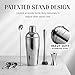 Modern Mixology 8-Piece Cocktail Shaker Set with Velvet Bag | Complete Cocktail Kit Gift Set | Top Bartender Gifts for Men & Women | Travel Bar Tools (Silver)