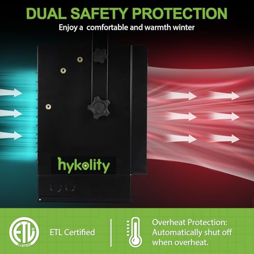 Hykolity Electric Garage Heater, 10,000W Fan-Forced Ceiling Mount Heater with Remote, 240V Hardwired Heater with Thermostat for Garage, ETL Certifed