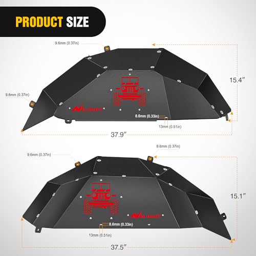 Image of Nilight Rear Inner Fender Liners Steel Wheel Cover Fit for Jeep Wrangler JL JLU 2 /4 Doors 2018 2019 2020 2021 2022 2023 2024 2025 Bolt-on Style Fender Flares Splash Guards