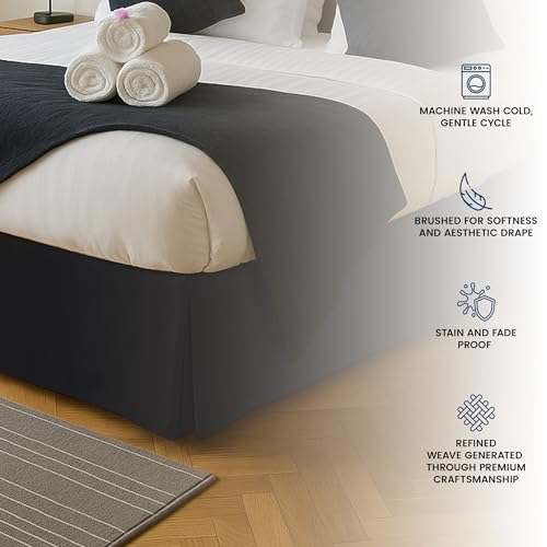image for Utopia Bedding Queen Bed Skirt - Soft Quadruple Pleated Ruffle - Easy 