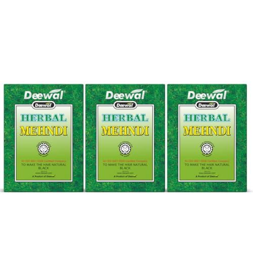 Image of Deewal Herbal Khadi Mehndi Powder - Hair Color & Conditioning, 240g (Pack of 3) | With Amla, Bhringraj, Neem & Shikakai | For Men & Women