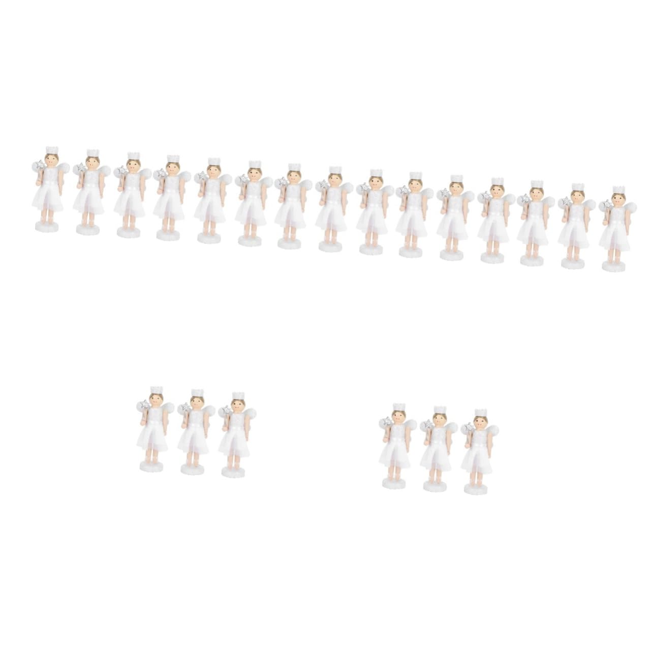 ABOOFAN21 Pcs Nutcracker Pendant Christmas Nutcracker Figures Nutty Toys Girls Toy Soldier Doll Figurine Walnut Doll Adornment Toys for Girls Desktop Christmas Tree Wood White