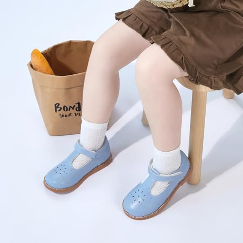 Image of GINFIVE Toddler Girls Dress Shoes Little Kids Flats School Mary Janes Shoes