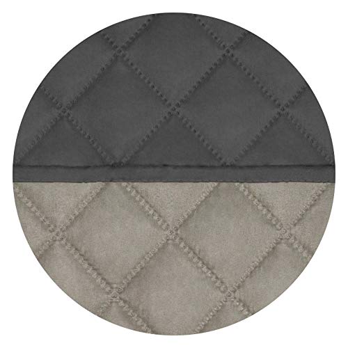Image of PureFit Reversible Quilted Sofa Cover, Water Resistant Slipcover Furniture Protector, Washable Couch Cover with Non Slip and Elastic Straps for Kids, Dogs, Pets (Oversized Recliner, Dark Gray /Beige)