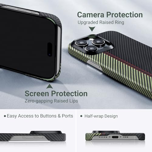 pitaka Case for iPhone 15 Pro Compatible with MagSafe, Slim & Light iPhone 15 Pro Case 6.1-inch with a Caseless Touch Feeling, 600D Aramid Fiber Made [Fusion Weaving MagEZ Case 4 - Overture]