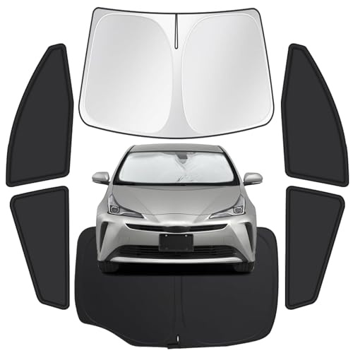 Image of for Toyota Prius 2016-2022(NOT for Prius C or V) Car Window Shades, 6pcs Privacy Sun Shade Set for Front Windshield Side and Rear Windows, Full Window Covers Keeps Vehicle Cool for Camping Napping