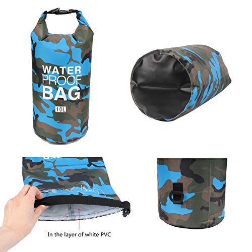 Bolsa seca impermeable Loovit 30L con cierre roll-top y correa ajustable, resistente al agua para kayak, rafting, camping y pesca, incluye funda impermeable para teléfono miniatura 3