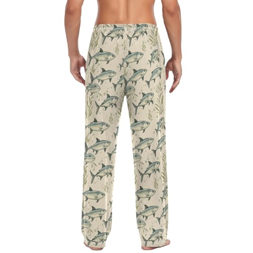 KLL Men Pajamas Pants Soft Warm Pajamas Bottoms Elastic Waist Sleep Pants for Men2