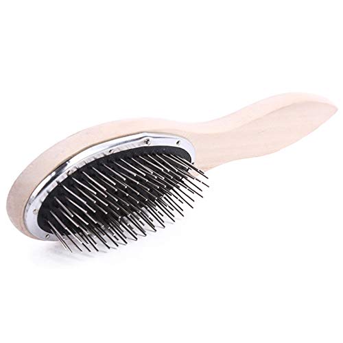 Metal Hair Brush for Wigs,Paddle Toupee brush Wooden