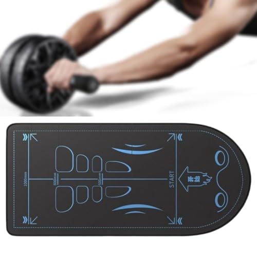 Menolana Roller Wheel Exercise Mat Yoga Pad, Non Slip Abdominal Knee Mat, Gym Floor Pad for Training Jump Rope Home Pilates Workout