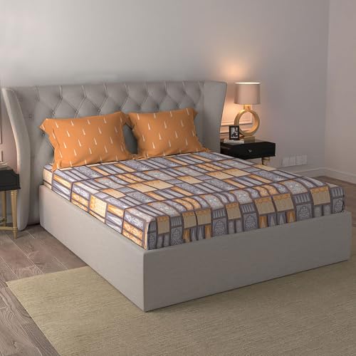 Image of MYTRIDENT Celebration Bedsheet Gifting Collection Double Size - Gharana Grey