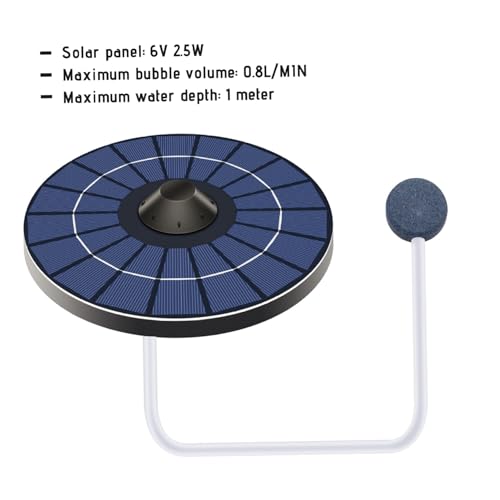 Pompe d'aération solaire avec débit réglable et pierre diffuseuse - 6