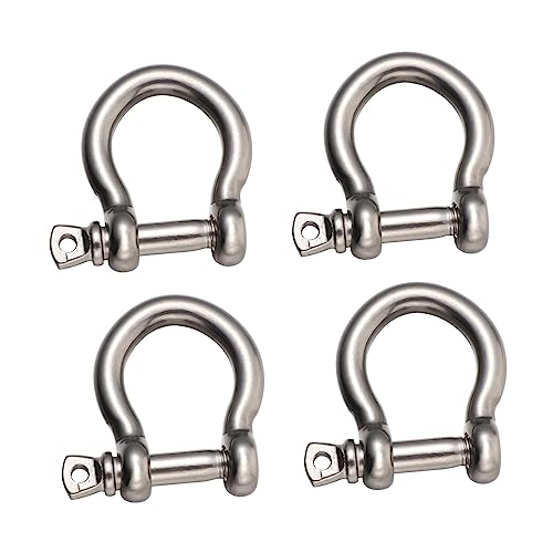 ULTECHNOVO 4pcs Stainless Steel Shackles D-Ring Lifting Shackles Heavy Duty for Towing