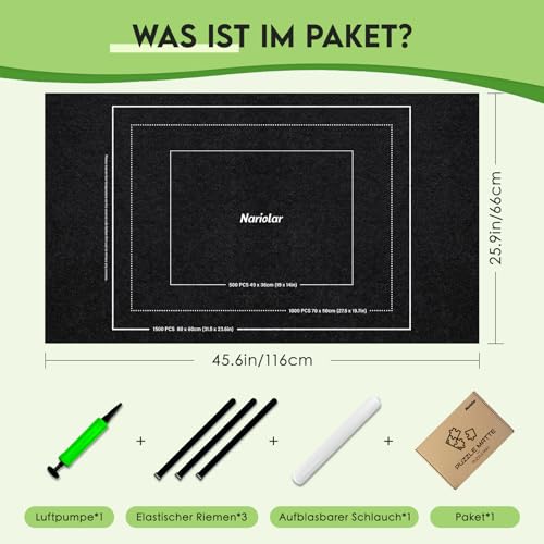 Nariolar Puzzlematte - Puzzle Matte für bis zu 500/1000/1500 Teile, Praktisches Zubehör für die Aufbewahrung und den Transport von Puzzles
