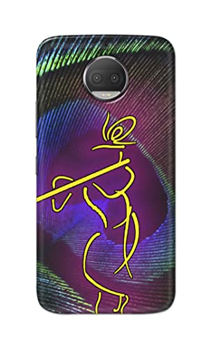 Image of PRINTFIDAA Lord Krishna On Peacock Feather Hard Back Cover for Motorola Moto G5S Plus (5.5 inch), XT1803, XT1805, XT1806, XT1804 Back Cover -(P6) KAT1007