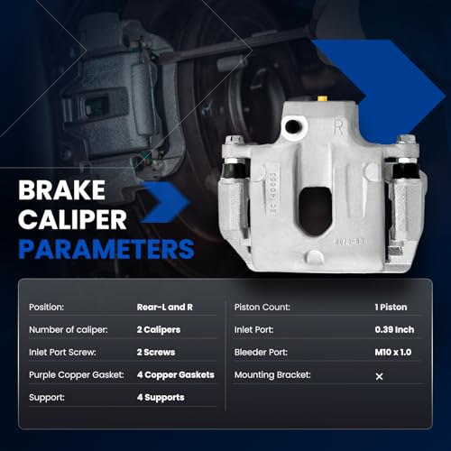 Image of Rear Brake Caliper Assembly Replaces for 18-B4804 18-B4805, Compatible with Chevy SSR Trailblazer 2003-2006 5.3L 6.0L, Compatible with GMC Envoy 02-09 4.2L 5.3L, for 9-7X 05-09 4.2L 5.3L 6.0L