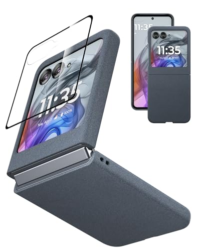 Coque Moto Razr 2024 fine en polycarbonate gris avec protection écran