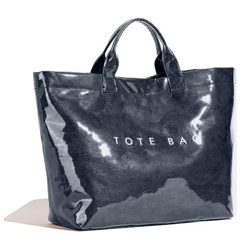 Image of PVC Tote Bag for Women Waterproof Plastic Jelly Tote Letter Print Hobo Handbag for Travel, Gift
