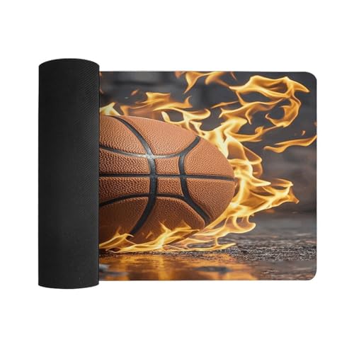 Mouse Pad grande basketball in fire de goma antideslizante miniatura 3
