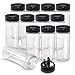 SALUSWARE - 12 PACK - 5.5 Oz with Black Cap - Plastic Spice Jars Bottles Containers – Perfect for Storing Spice, Herbs and Powders – Lined Cap - Safe Plastic – PET - BPA free - Made in the USA