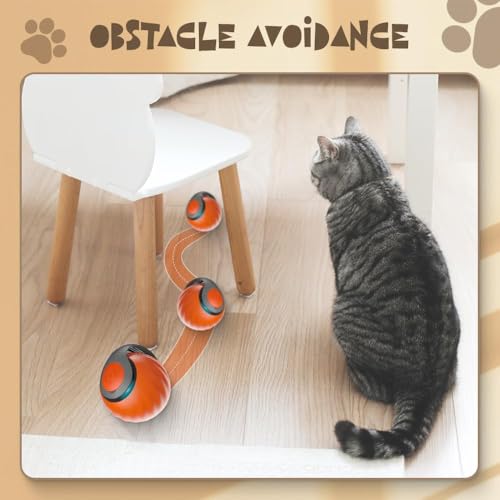Upgrade Speedy 3.0 Tail Cat Toy, 2026 New Speedy Tail Interactive Cat Toy for Indoor Cats, USB Rechargeable Automatic Moving Smart Cat Toys Ball with Tail Two Speed Adjustment (Blue+Orange, 2PCS)