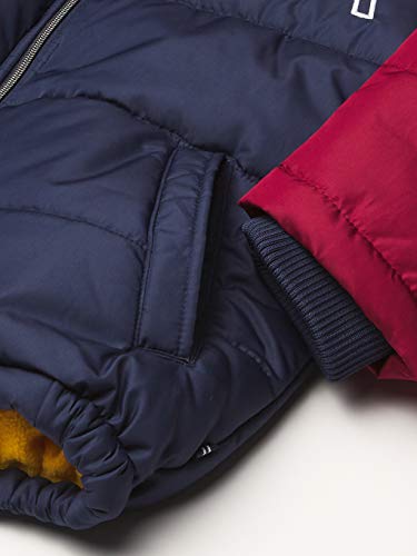 Nautica Boys' Heavyweight Bubble Coat, Dark Red Block 11B, 10-12 #TOP3