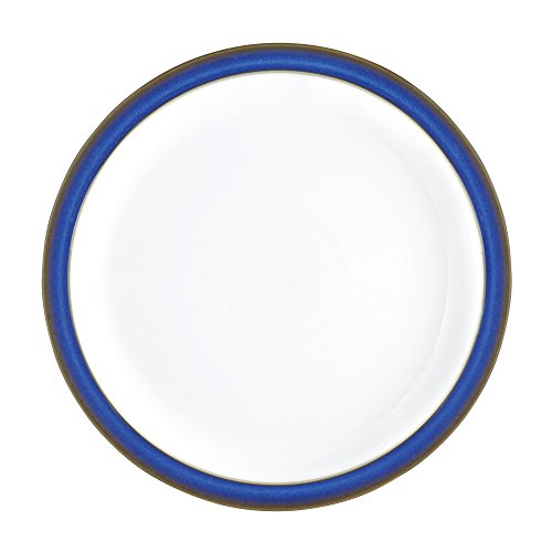 Denby - Imperial Blue Dinner Plates Set of 2 - Dishwasher Microwave Safe Crockery 26.5cm - Blue, White Ceramic Stoneware Tableware - Chip & Crack Resistant Large Plates