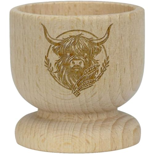 'Highland Cow' Wooden Egg Cup (EC00027222)