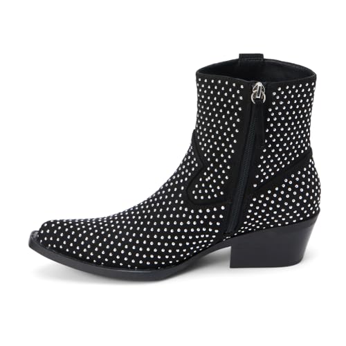 Coconuts by Matisse Womens Calistoga Studded Pointed Toe Zippered Casual Boots Ankle Mid Heel 2-3" - Black3