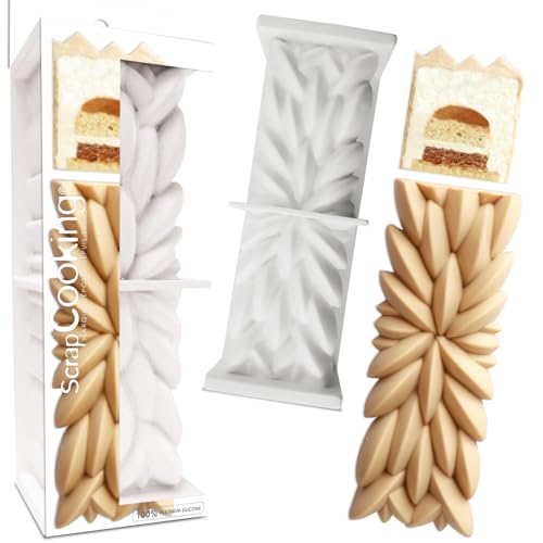 ScrapCooking - Moule à Bûche & Cake « Instant » - Moule Silicone 3D en Relief - 25 x 8 x 8 cm - Qualité Professionnelle - Moule Pâtisserie Dessert Gâteau Noël...