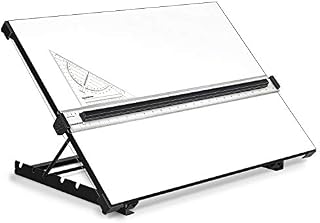 Liquidraw A3 Drawing Board Parallel Motion, Table Model with 5 Adjustable Working Angles, Includes Drawing Board Clips & Set Square