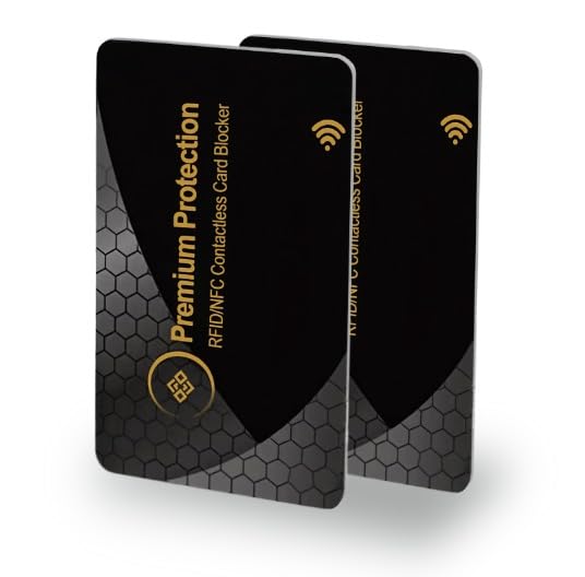 RFID/NFC Anti-Theft Blocking Fraud Protective Cards (Pack of 2) Wallet Protector for Contactless Scam-Proof Credit/Debit Cards, Passports Protection | (Gold)2