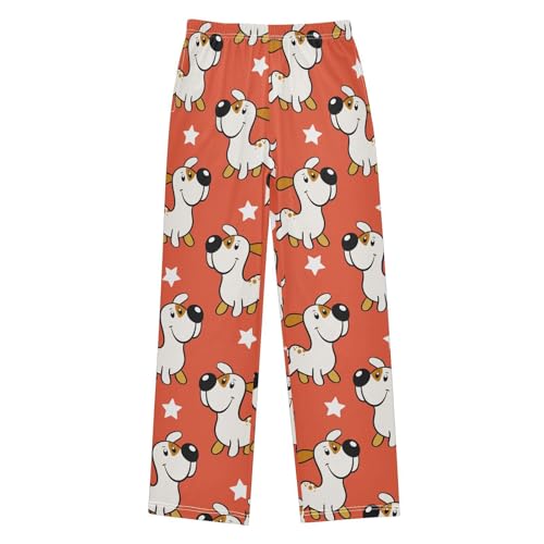 Boys' Pants Funny Dog Stars Red Long Bottoms Jogger Pants Elastic Waist Trousers with Pockets S-XL