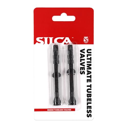 SILCA Ultimate Tubeless Valves Aluminum High Flow Tubeless Presta Valve Stems Insert Compatible Bicycle Tubeless Valves 50mm 2 Pack