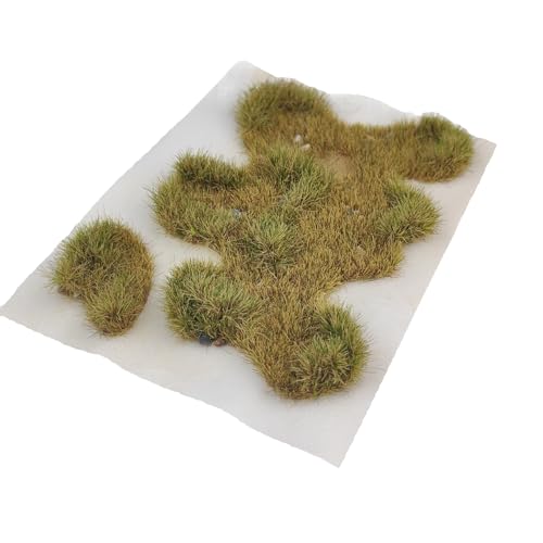 Static Grass Mat, Pre-Glued Realistic Model Turf Sheets for Train Scenery, Railway Landscape, Architectural Models, Diorama Terrain, Wargaming & DIY Garden Displays (Winter Yellow)