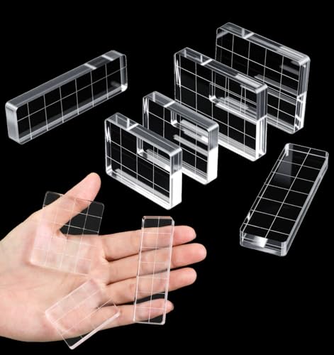 6 Pcs Acrylic Blocks for Stamping Acrylic Stamp Block Clear Stamp Block for Card Making Scrapbooking Crafts DIY Craft 3 Sizes