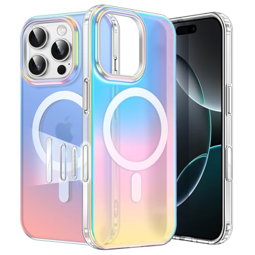 JETech Iridescent Hülle für iPhone 16 Pro 6,3 Zoll mit Kamerasteuerung Capture Button, Kompatibel mit MagSafe, Süßes und...