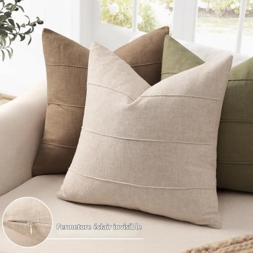 Housses de coussin en lin naturel