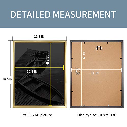 Giverny 11X14 Picture Frames, Gold Photo Frames For Wall Mounting, Simple Design Glossy Finish Frame Perfect For Home Decoration, Office, Hotel And Various Ceremonies Praties #TOP1