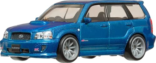Image of Hot Wheels Premium Car Culture Collectible Toy Car, 1:64 Scale Die-Cast Subaru Forester STI, Modern Classics Vehicle with Real Riders Tires, Blue