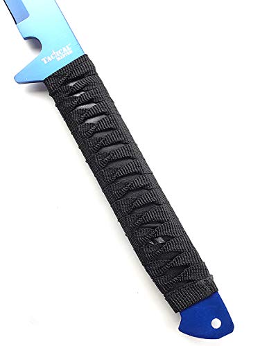 2 PCS Tactical Machetes, Tactical Fixed Blade Survival Katana Sword Set. for Camping, Collections, Gifts, Survival Tool Gear (Blue-56) - Thumbnail 4