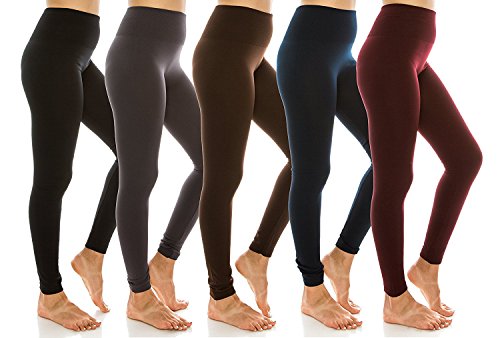 Ladies High Waist Fleece Leggings Regular & Plus