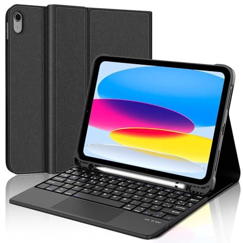 Ya en manzanajugosa.com: Teclado iPad A16 11ª/10ª Generación (2025/2022) con Touchpad, Funda Teclado para iPad 11 Generación 11" / 10 Gen 10.9 Pulgadas, Español Ñ Bluetooth Magnéticamente con Despetar/Dormir Auto Funda, Negro