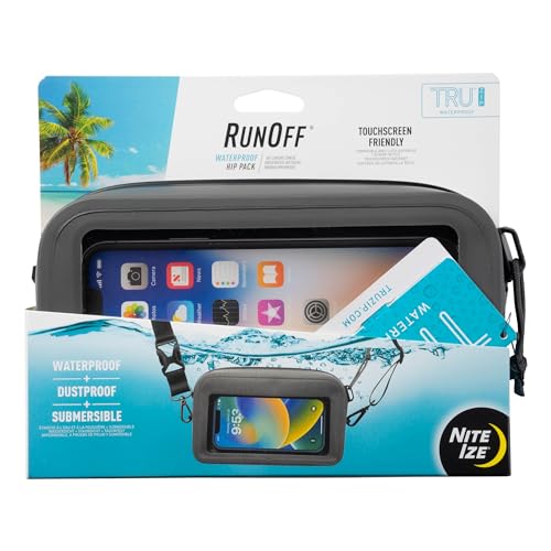 Nite Ize RunOff Mochila impermeable para cadera - esencial para playa y senderismo - bolsa para teléfono y esenciales de viaje - bolso cruzado para playa y viaje con clasificación IP67 - Carbón miniatura 2
