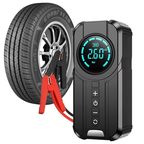 Partida Auxiliar Veicular com Compressor Portátil de Ar 12V Recarregável Emergência Pratiarejo