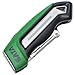 SATA T-Series Folding Utility Knife with Easy-Access Blade Storage in the Body and a Green Dual Material Handle - ST93486