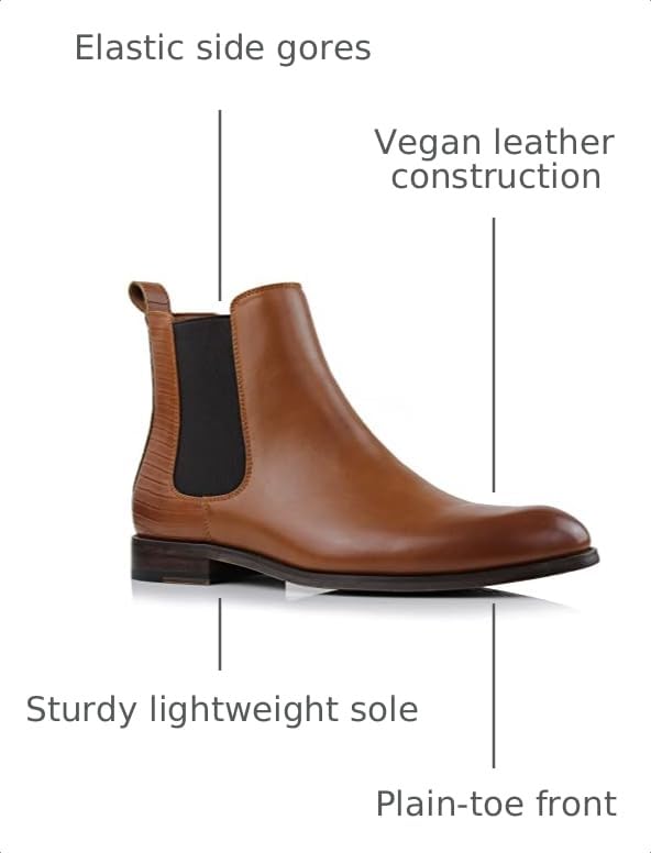Image of Polar Fox Men's Classic High-Top Chelsea Boot | Stylish Slip-On Ankle Boot for Dress, Casual & Formal Wear