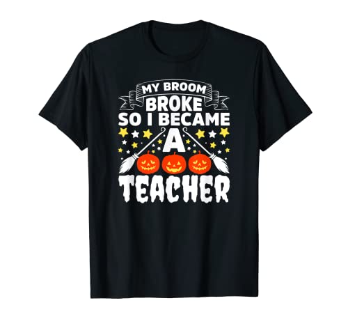 Easy Teacher - Disfraz de Halloween con diseño de escoba Camiseta