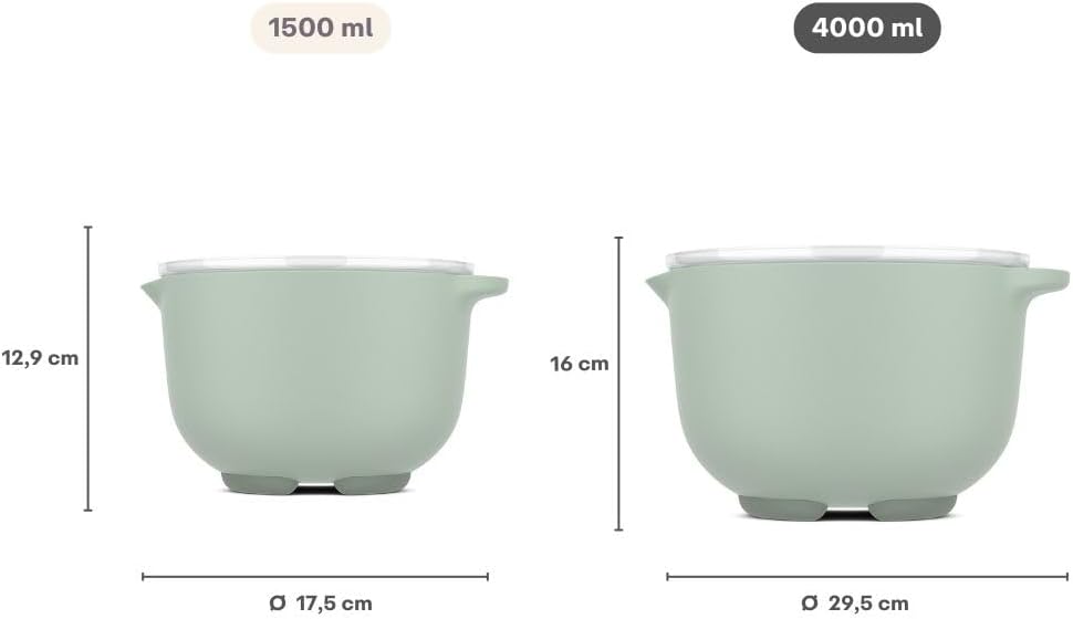 Mepal - Mixing bowl with lid Chef it - Non-slip base - Microwave and dishwasher safe - Bowl - Material resistant up to 110°C - 4 l - Chalk image 3